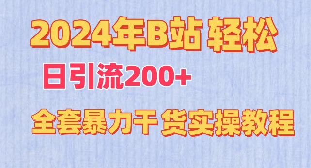 2024年B站轻松日引流200+的全套暴力干货实操教程网赚项目-美肚杀分享