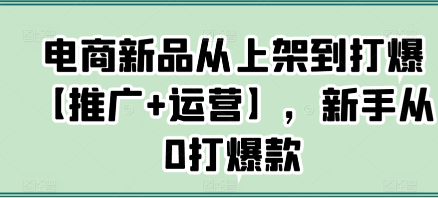 电商新品从上架到打爆【推广+运营】，新手从0打爆款网赚项目-美肚杀分享