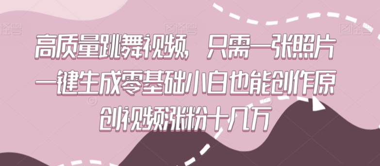 高质量跳舞视频，只需一张照片一键生成零基础小白也能创作原创视频涨粉十几万网赚项目-美肚杀分享