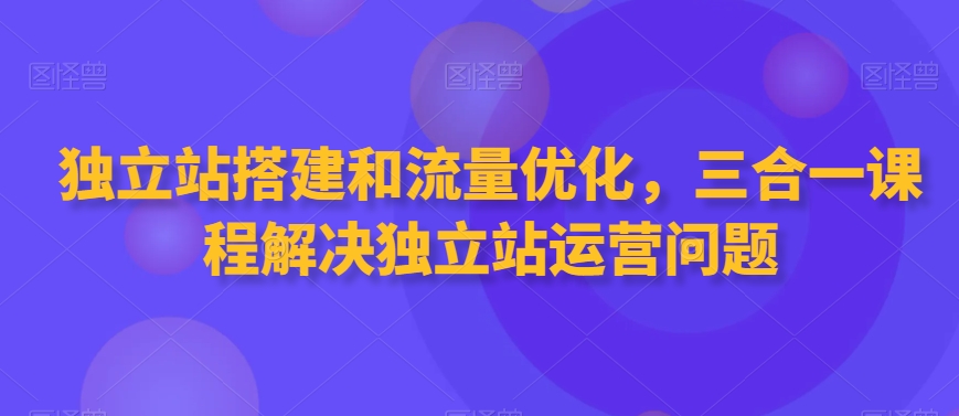 独立站搭建和流量优化，三合一课程解决独立站运营问题网赚项目-美肚杀分享