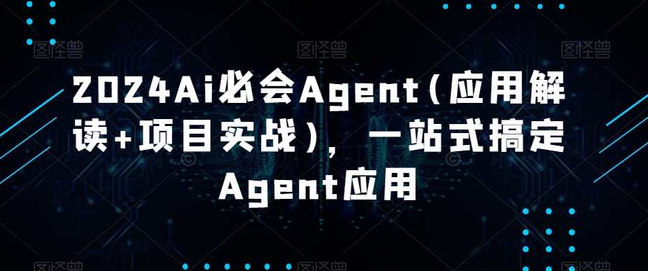 2024Ai必会Agent(应用解读+项目实战),一站式搞定Agent应用网赚项目-美肚杀分享