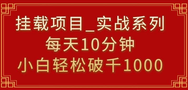 挂载项目,小白轻松破1000,每天10分钟,实战系列保姆级教程网赚项目-美肚杀分享