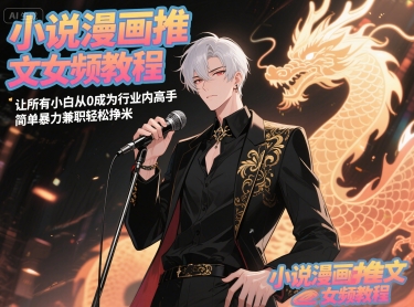 小说漫画推文女频教程，让所有小白从0成为行业内高手，简单暴力兼职轻松挣米网赚项目-美肚杀分享