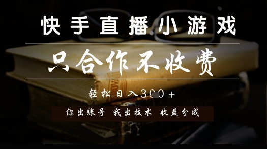 快手直播小游戏,只合作不收费,你出账号我出技术, 分润模式【揭秘】网赚项目-美肚杀分享