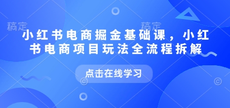 小红书电商掘金课，小红书电商项目玩法全流程拆解(更新5月)网赚项目-美肚杀分享