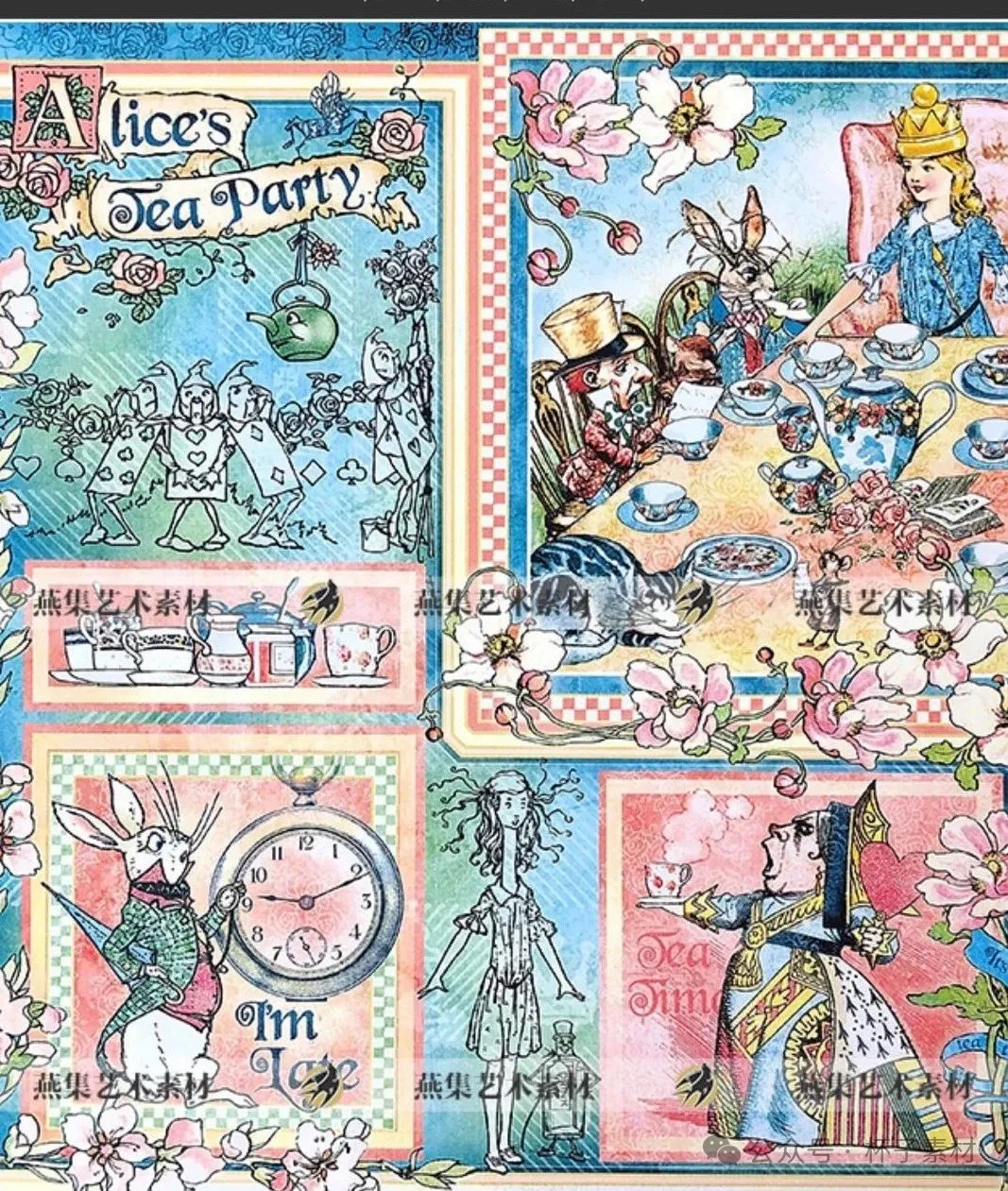 图片[2]-爱丽丝的下午茶主题素材Graphic45纸本Junk Journal手帐电子素材-美肚杀分享