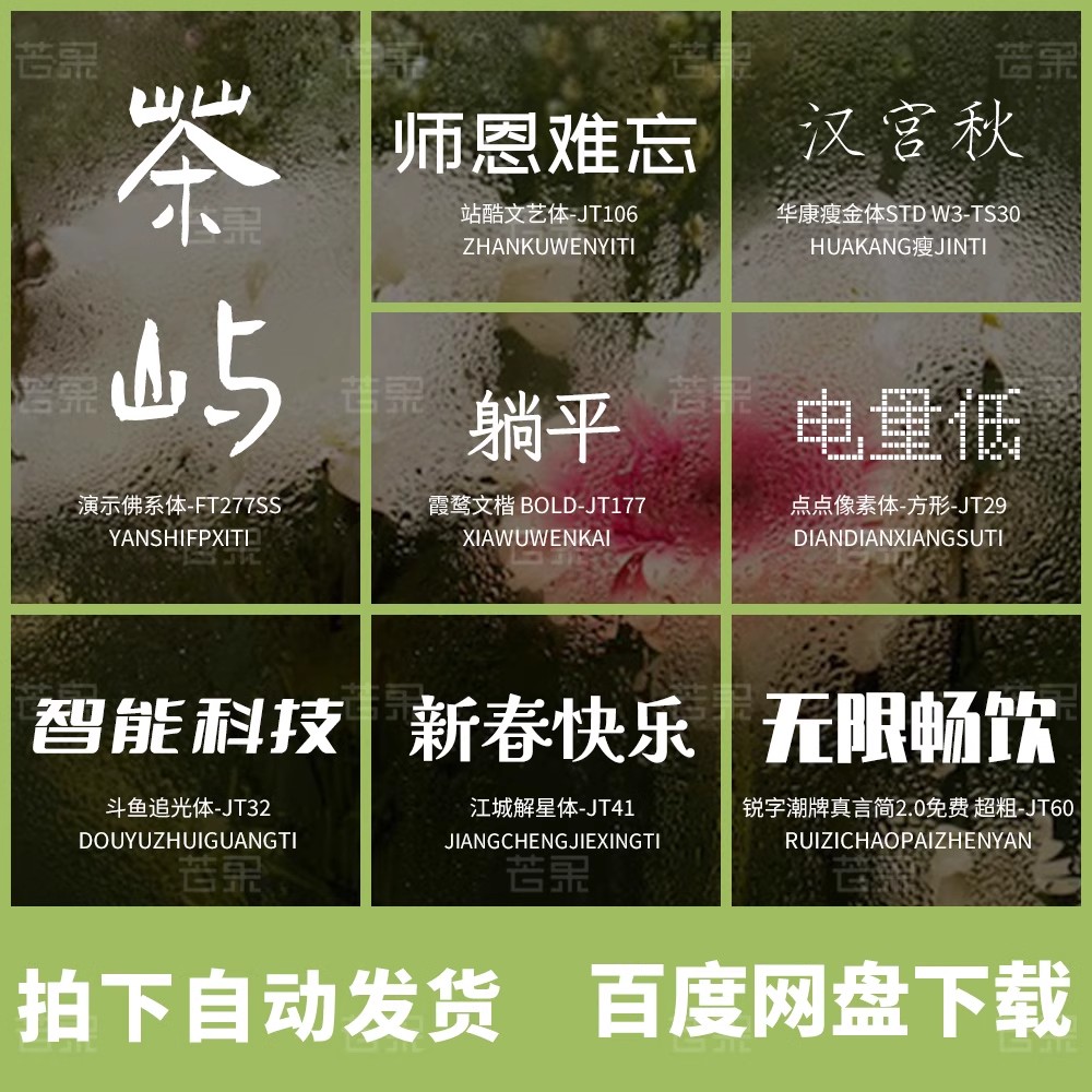 图片[40]-【6000 款字体库】Procreate+PS 通用！AI 设计中英文书法毛笔素材，免费商用无限制-美肚杀分享