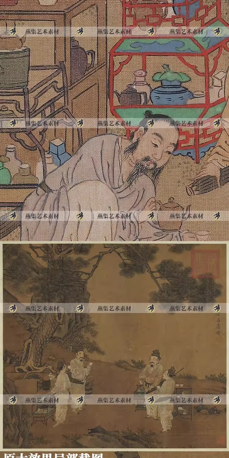 图片[3]-15幅，古人茶事茶道品茶国画图古代茶器茶具古画插图绘画图片电子版素材-美肚杀分享