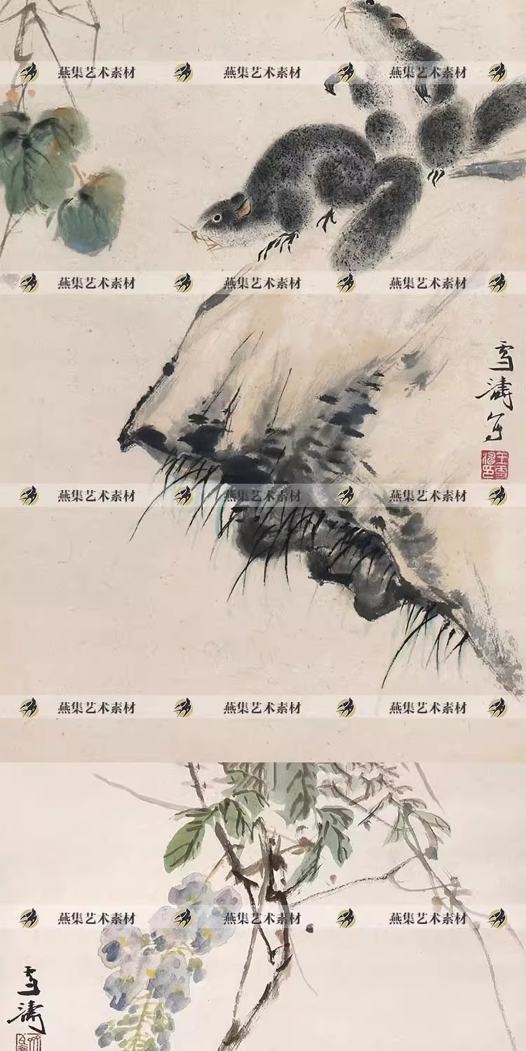 图片[3]-135幅，王雪涛国画绘画合集 写意画 没骨花鸟水墨临摹参考电子版图片素材-美肚杀分享