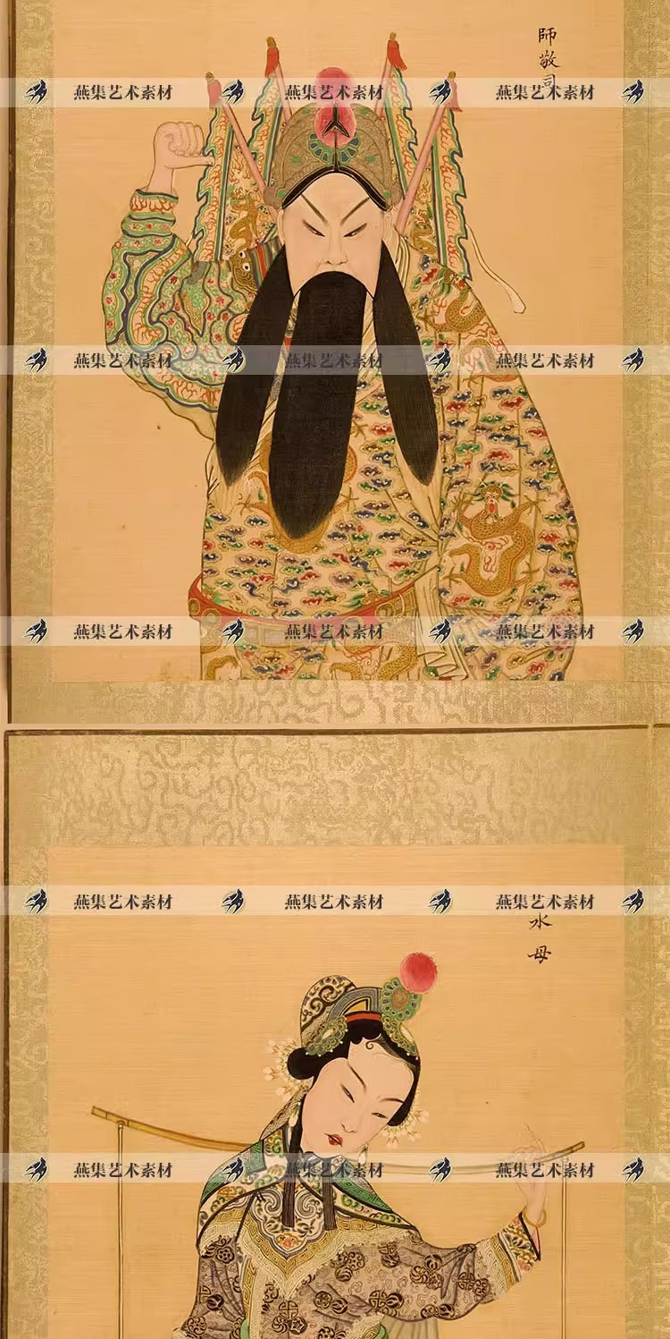 图片[3]-47款，升平署脸谱图册手绘工笔画戏曲京剧服饰妆容人物扮相临摹绘画素材-美肚杀分享