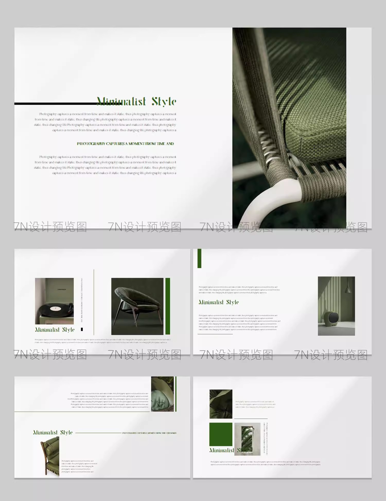 颜值党必收！这套白绿色极简画册 PPT 模板，通用型设计让产品介绍高级不撞款-美肚杀分享