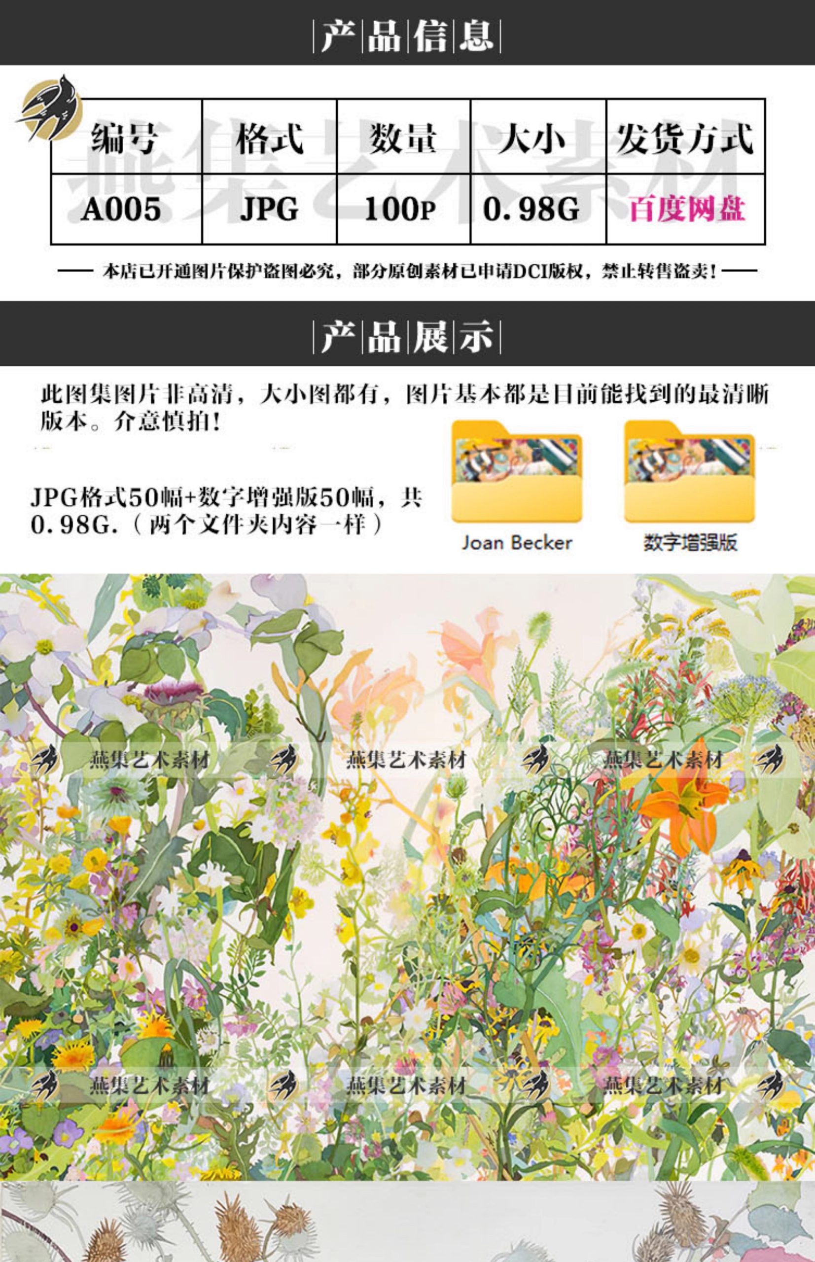 图片[2]-100幅，Joan Becker水彩作品集人物花卉100张电子版图片水彩插画临摹素材-美肚杀分享
