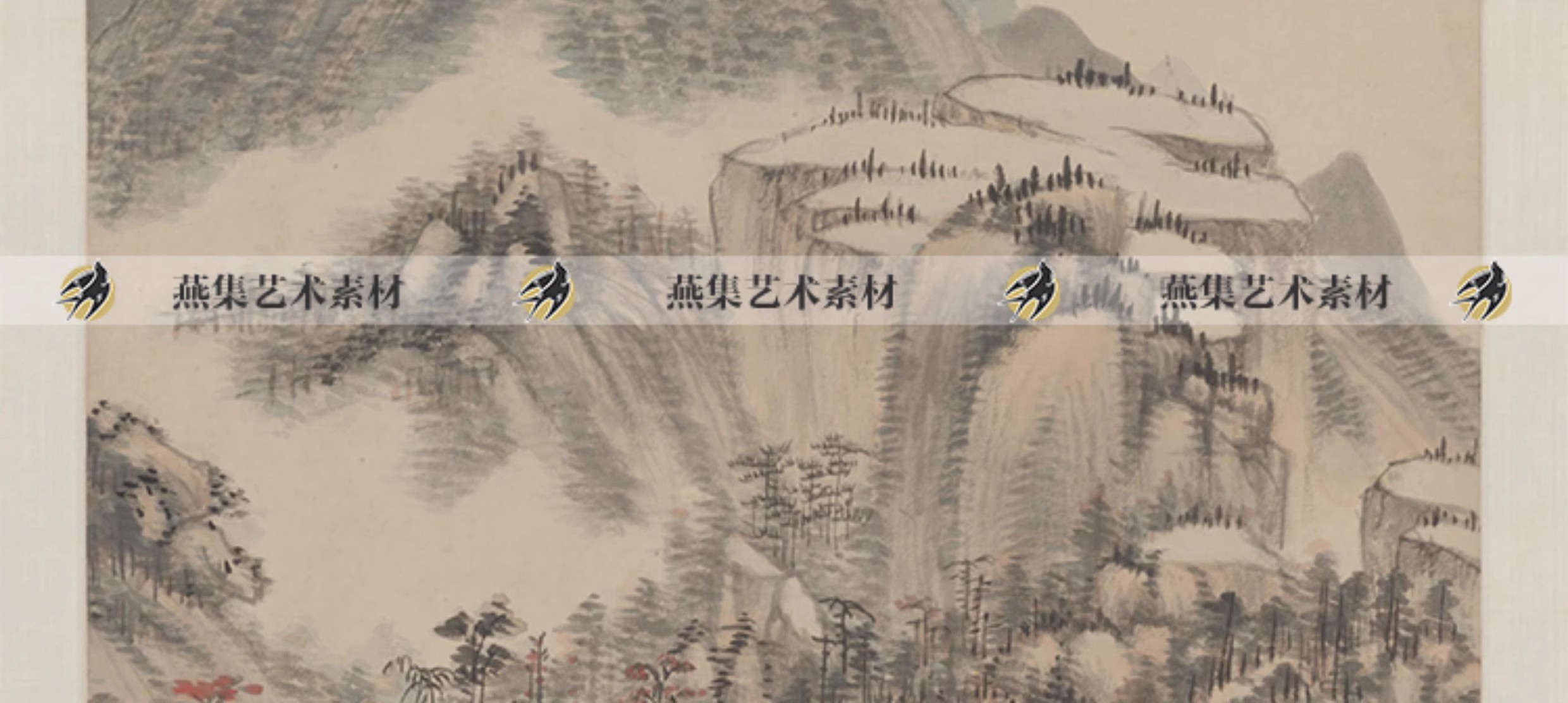图片[3]-125幅，清 王时敏绘画作品合集 杜甫诗意图高清山水国画图片电子版素材-美肚杀分享