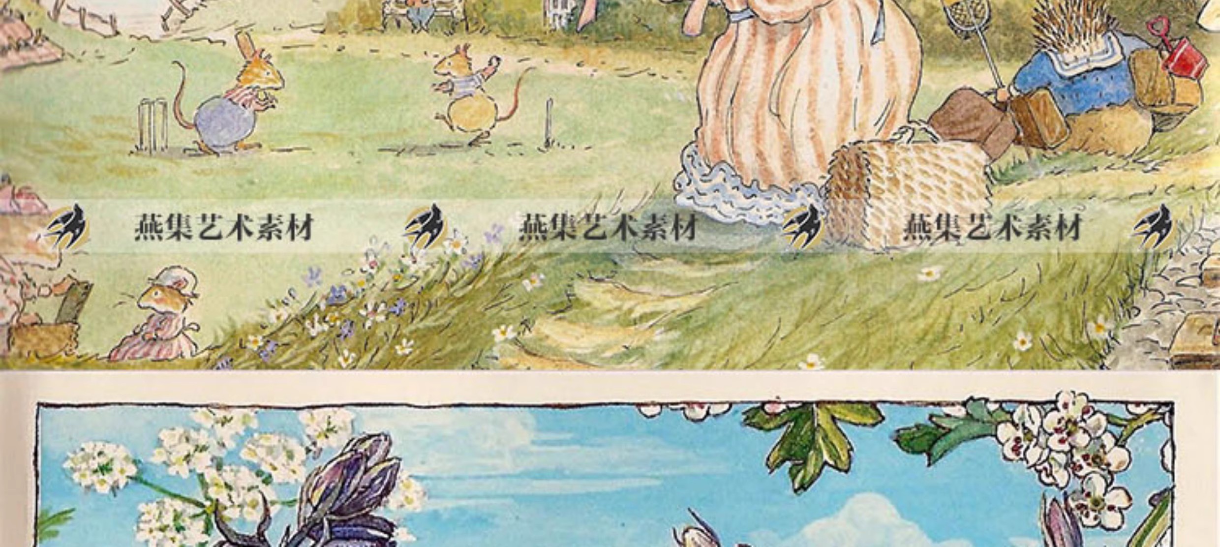 图片[3]-500幅，野蔷薇村的故事吉尔巴克莲Jill Barklem春夏秋冬复古插画图文素材-美肚杀分享