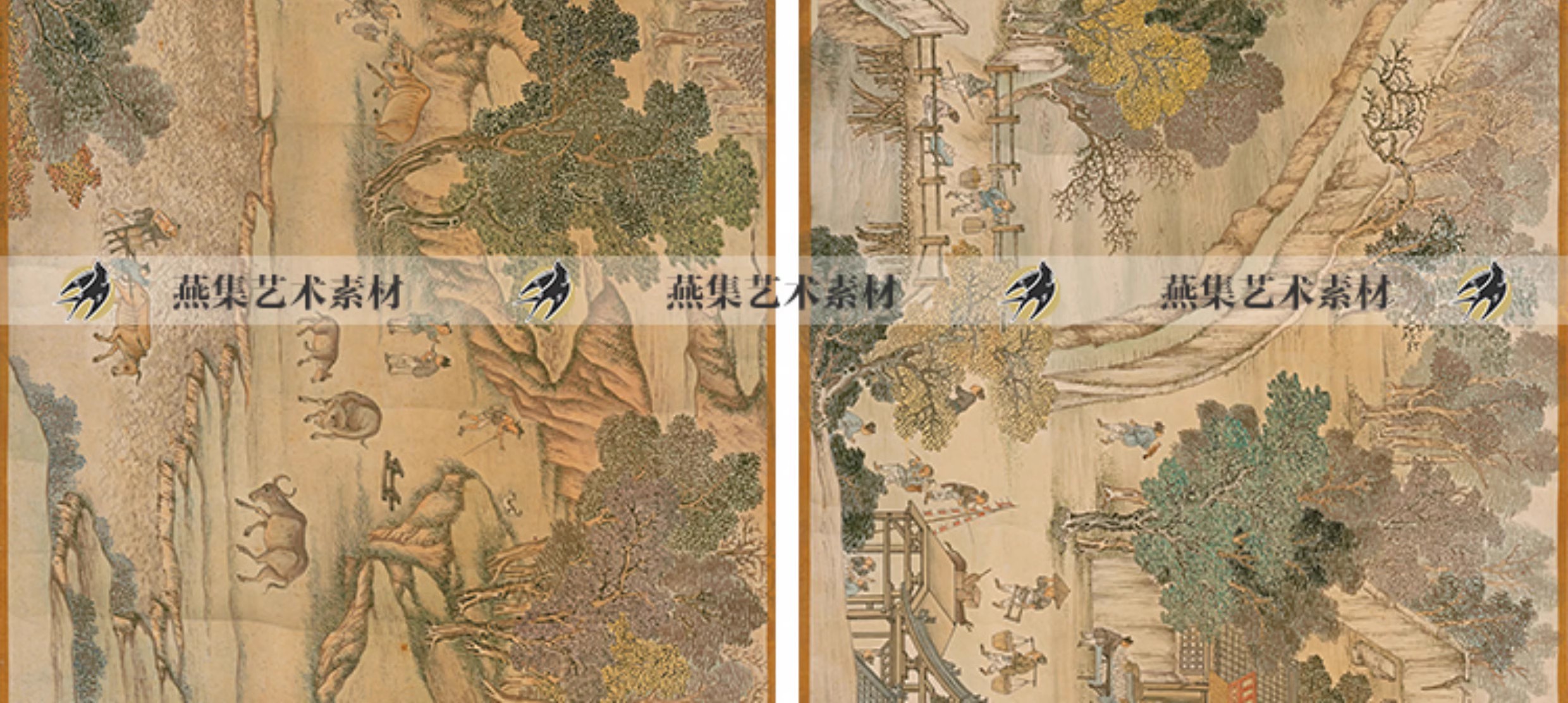 图片[3]-仿杨大章宋院本金陵图卷古代宋代街市人物山水画国画图片临摹素材-美肚杀分享