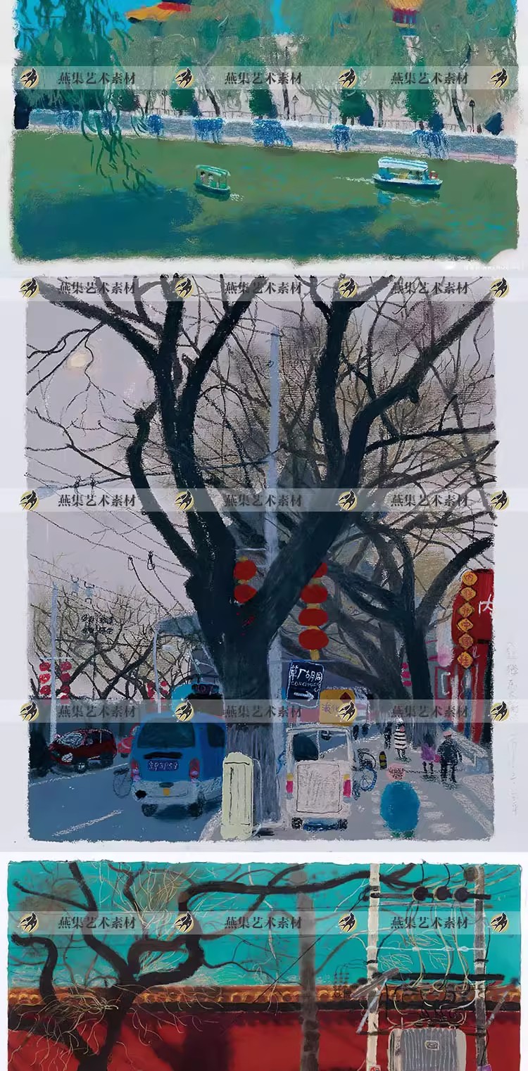 图片[4]-355幅，张央美王玉平教授油画作品集 北京趣味小画电子版图片临摹素材-美肚杀分享