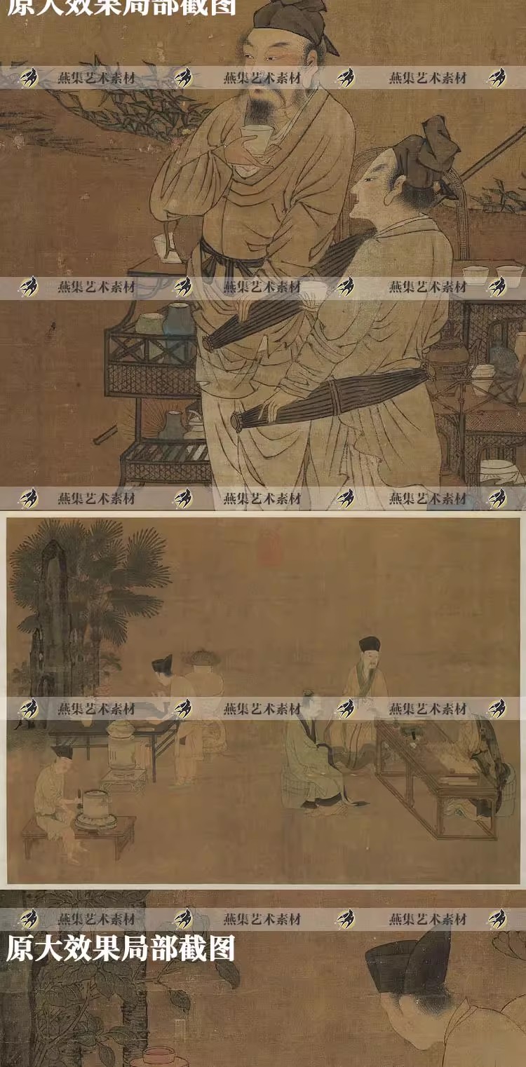图片[4]-15幅，古人茶事茶道品茶国画图古代茶器茶具古画插图绘画图片电子版素材-美肚杀分享