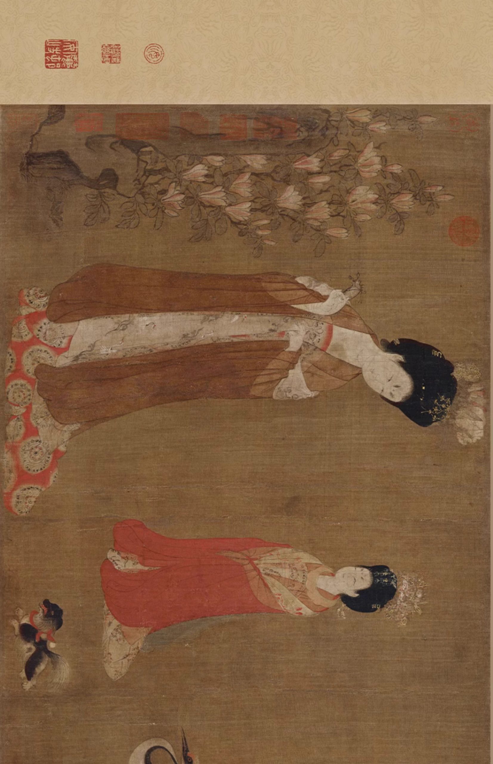 图片[3]-10幅，唐 周昉绘画作品合集 挥扇仕女图簪花仕女图高清人物国画图片素材-美肚杀分享