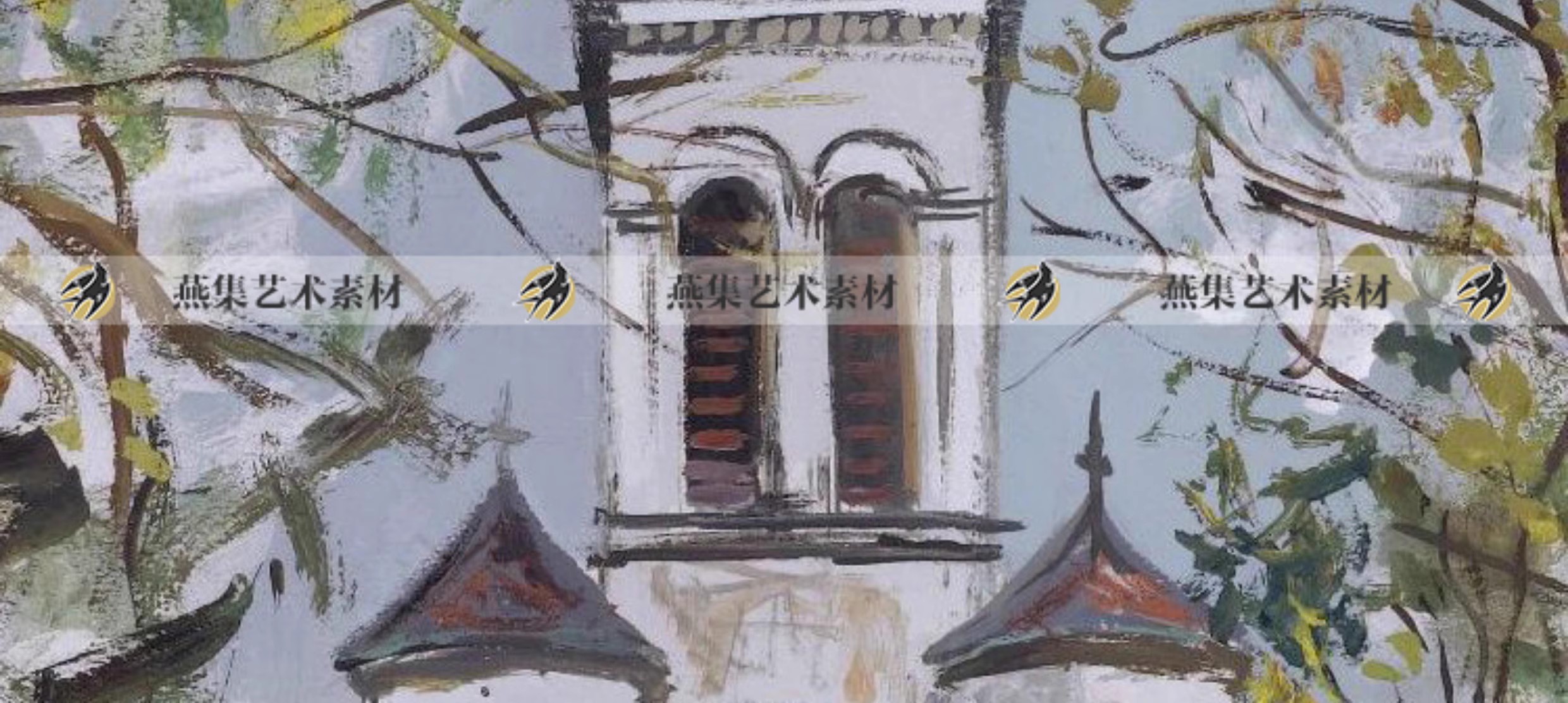 图片[3]-331幅，莫里斯郁特里罗Maurice Utrillo 尤特里罗油画建筑风景画临摹素材-美肚杀分享