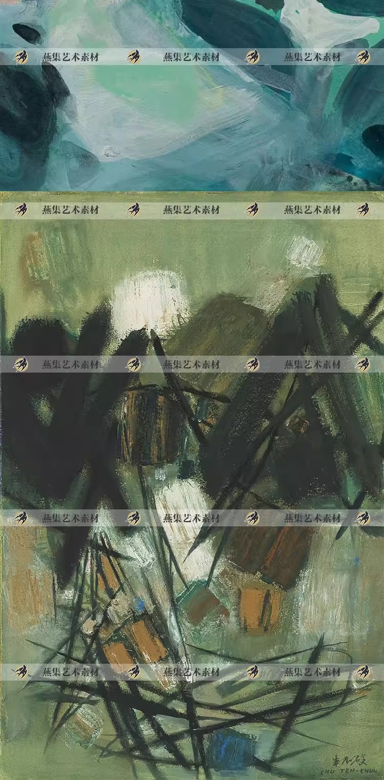 图片[4]-144幅，朱德群油画作品合集当代抽象油画艺术绘画电子版图片临摹参考素材-美肚杀分享