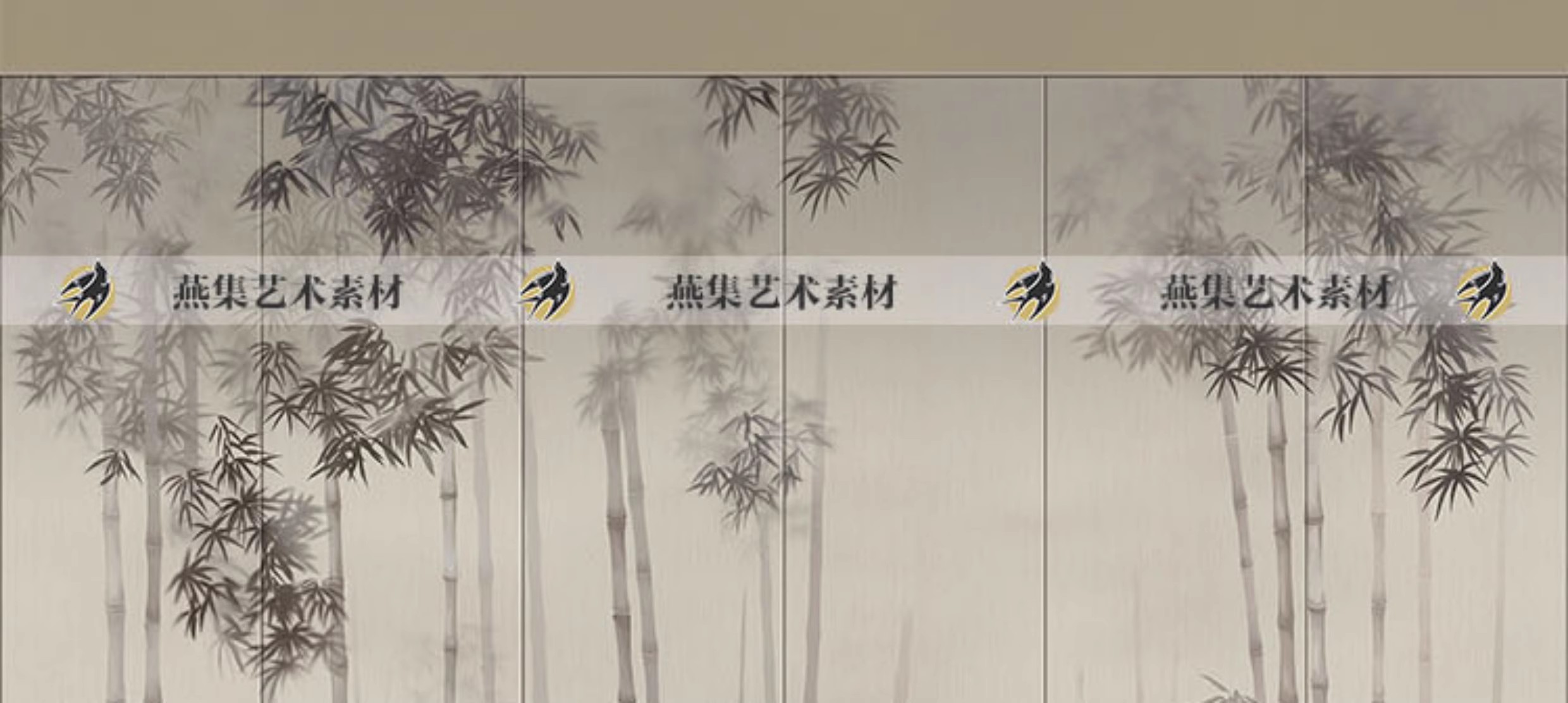 图片[3]-266幅，中式新中式手绘山水建筑竹子抽象古建壁纸壁画装饰画高清贴图素材-美肚杀分享