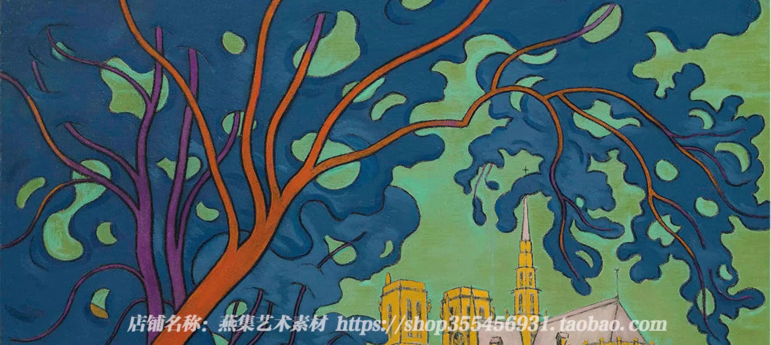 图片[5]-16幅，克劳德·弗朗西斯·巴里Claude Francis Barry风景画高清大图素材-美肚杀分享