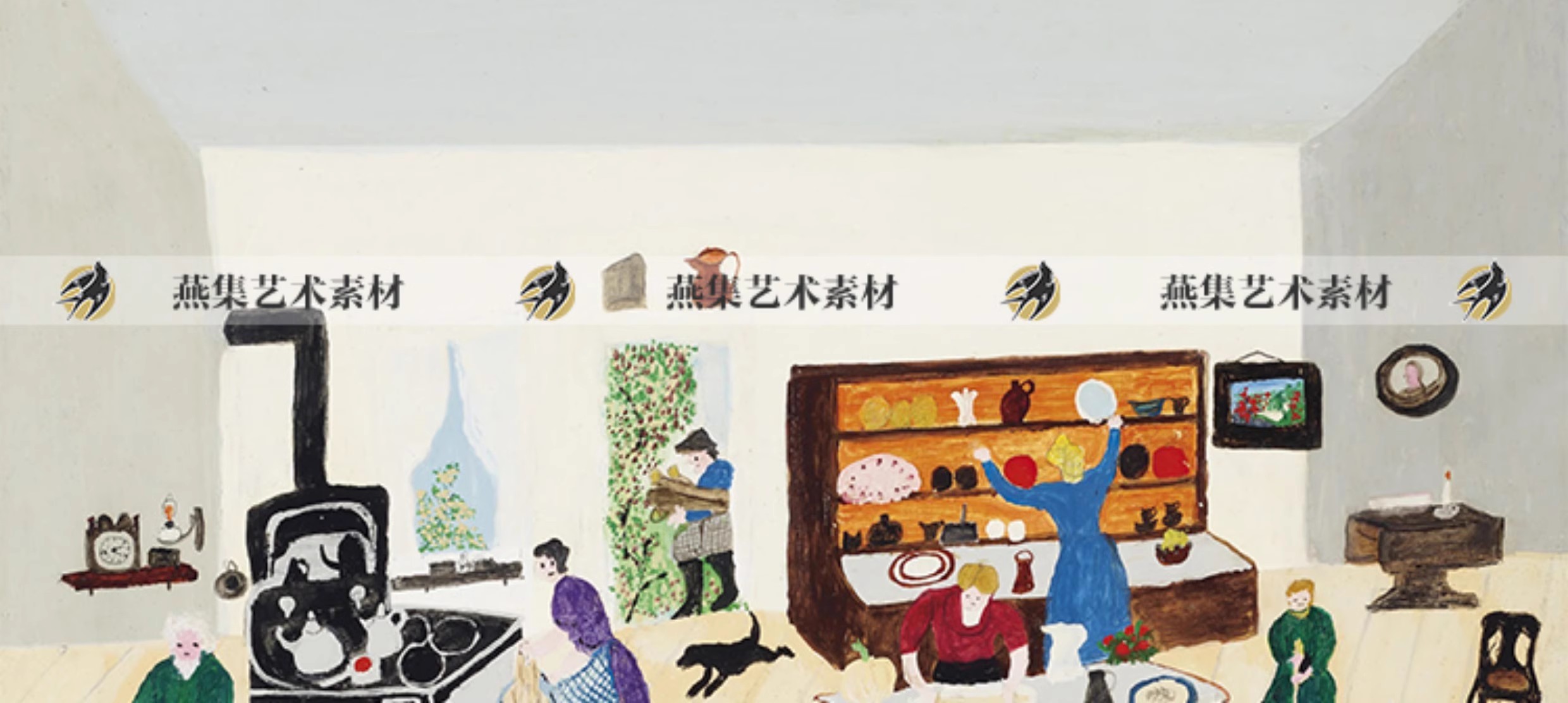 图片[3]-280幅，摩西奶奶Grandma Moses高清油画图集 当代艺术乡村风俗绘画芯素材-美肚杀分享