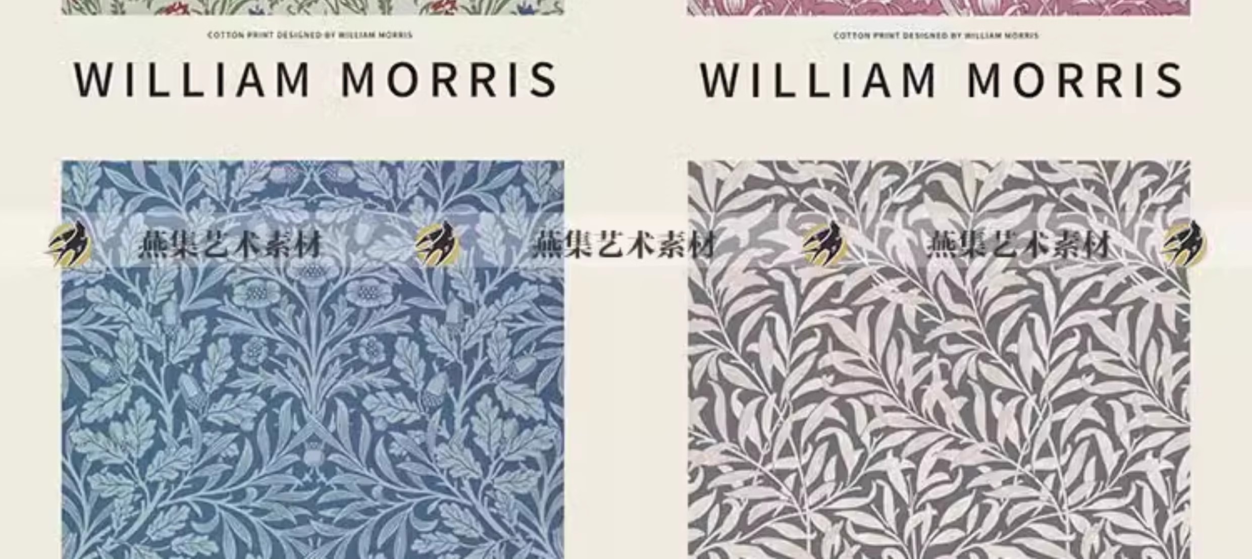 图片[5]-1574幅，威廉莫里斯复古矢量花纹花卉植物背景装饰画壁纸电子图片设计素材-美肚杀分享