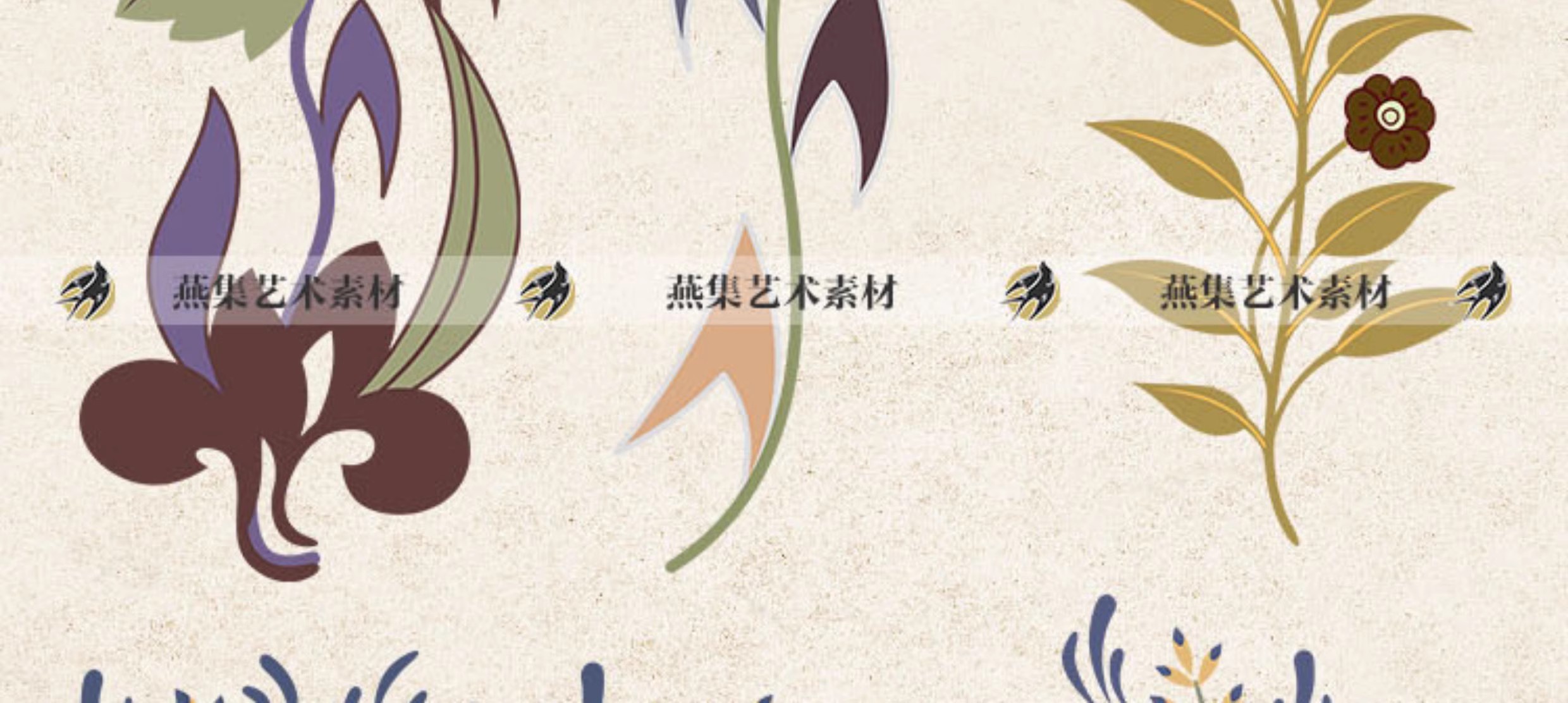 图片[3]-46款，敦煌飞天壁画花草配件古典中国风如意首饰图案纹样AI矢量设计素材-美肚杀分享