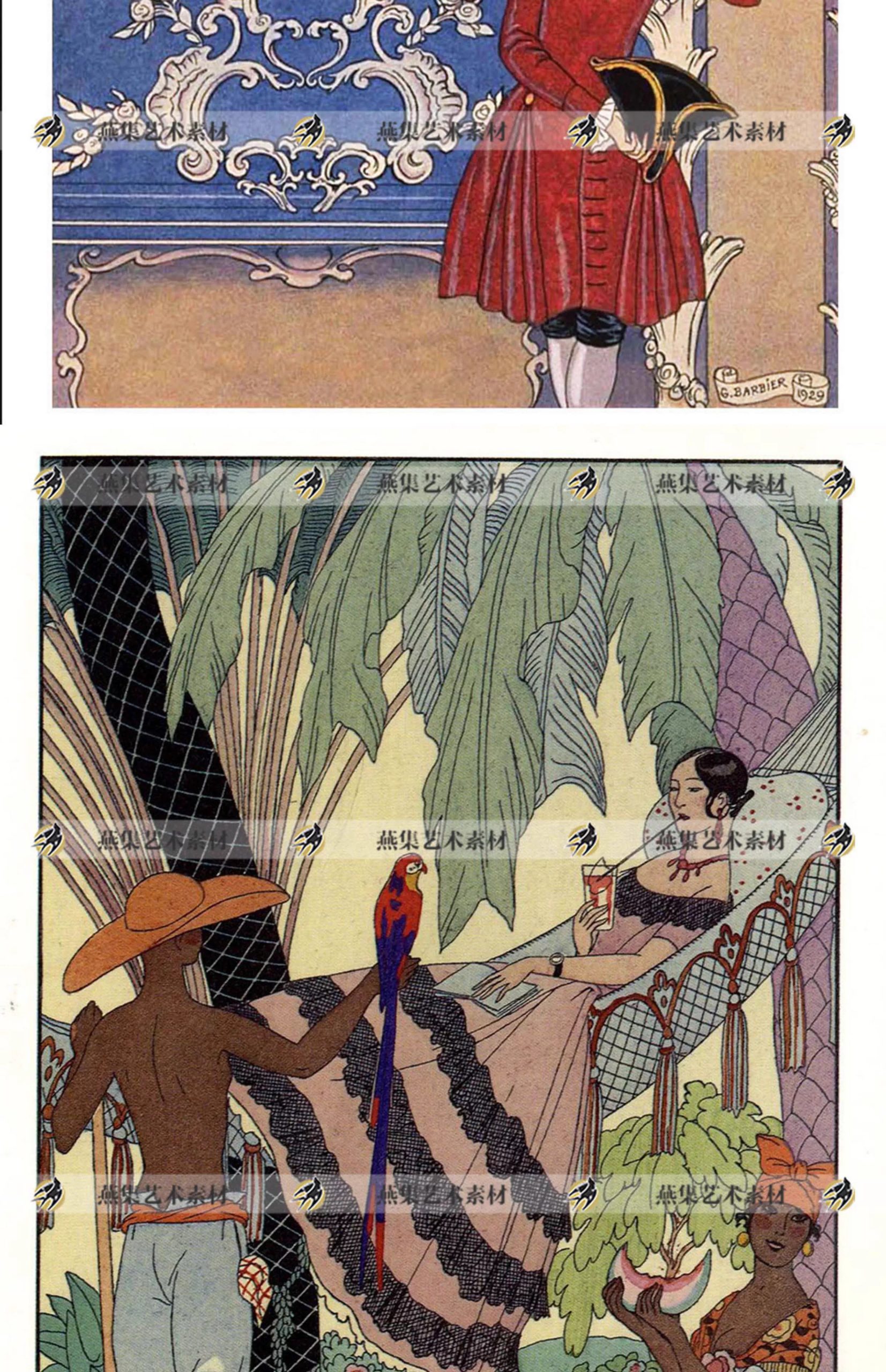 图片[6]-244幅，乔治巴比尔George Barbier法国装饰Art Deco艺术插画设计参考素材-美肚杀分享