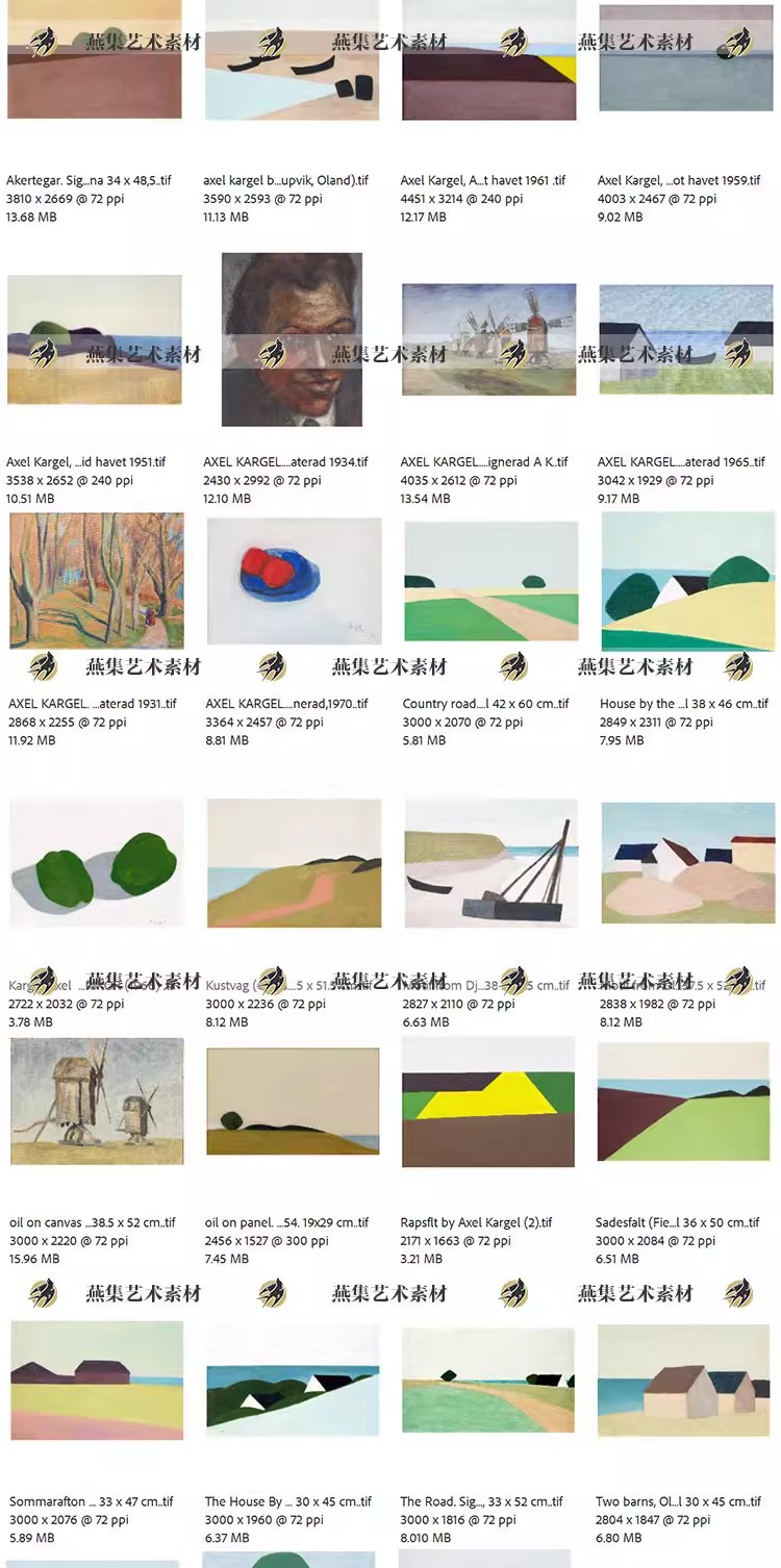 图片[5]-72幅，阿克塞尔卡格尔Axel Kargel油画作品 抽象极简几何装饰画电子素材-美肚杀分享