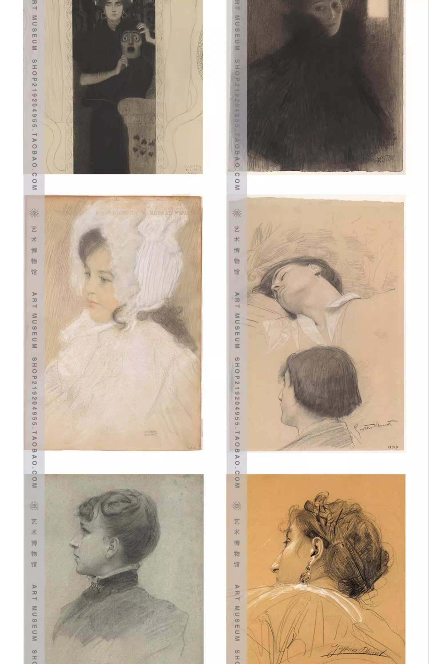 图片[4]-135幅，克里姆特Gustav Klimt 高清素描速写电子版绘画临摹参考资料素材-美肚杀分享
