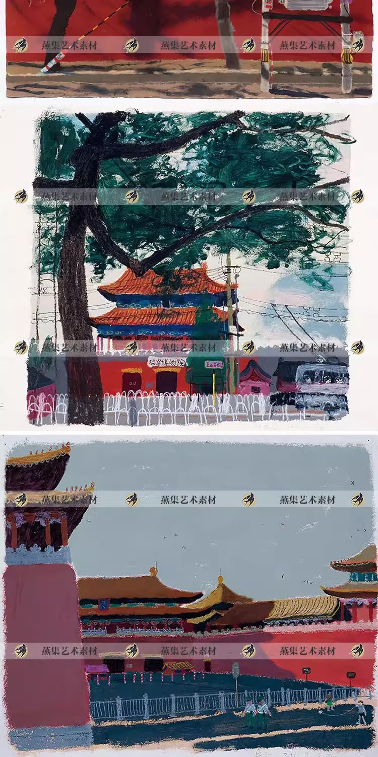 图片[5]-355幅，张央美王玉平教授油画作品集 北京趣味小画电子版图片临摹素材-美肚杀分享