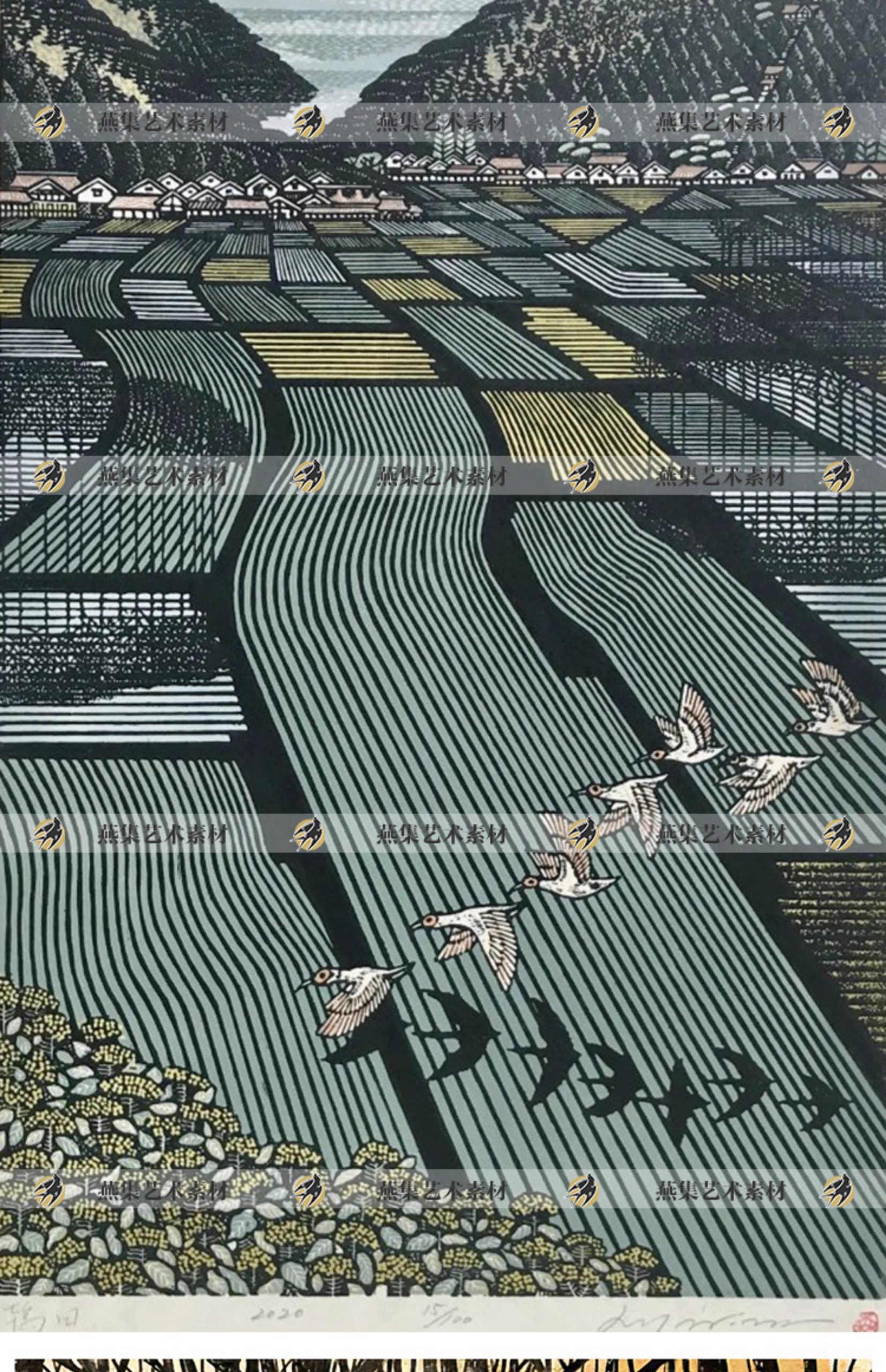 图片[4]-185幅，雷森村Ray Morimura日本木版画浮世绘风景装饰画木刻参考图片素材-美肚杀分享