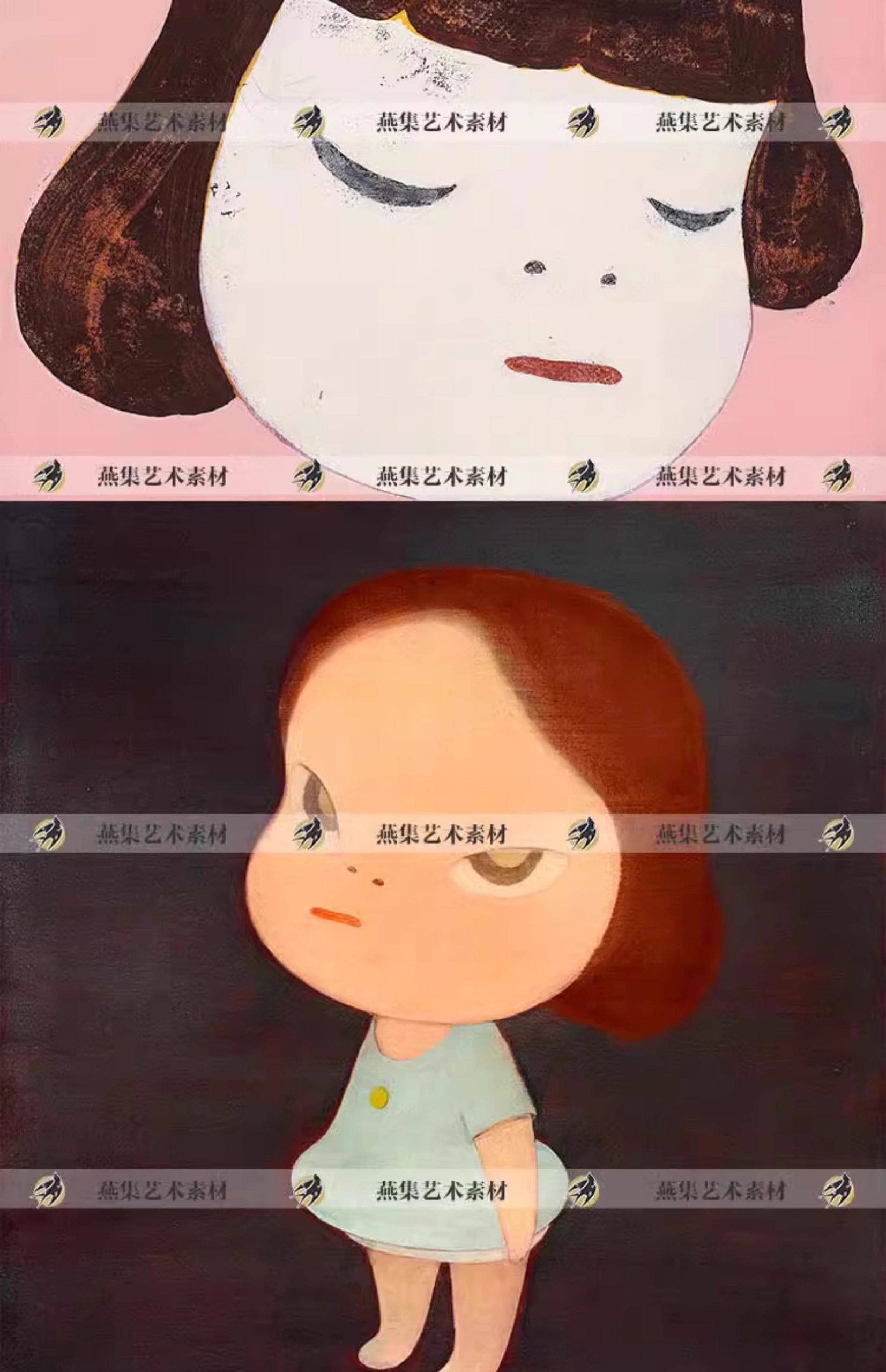 图片[4]-594张，奈良美智绘画集梦游娃娃日本插画卡通画芯高清素材电子版画册图库-美肚杀分享