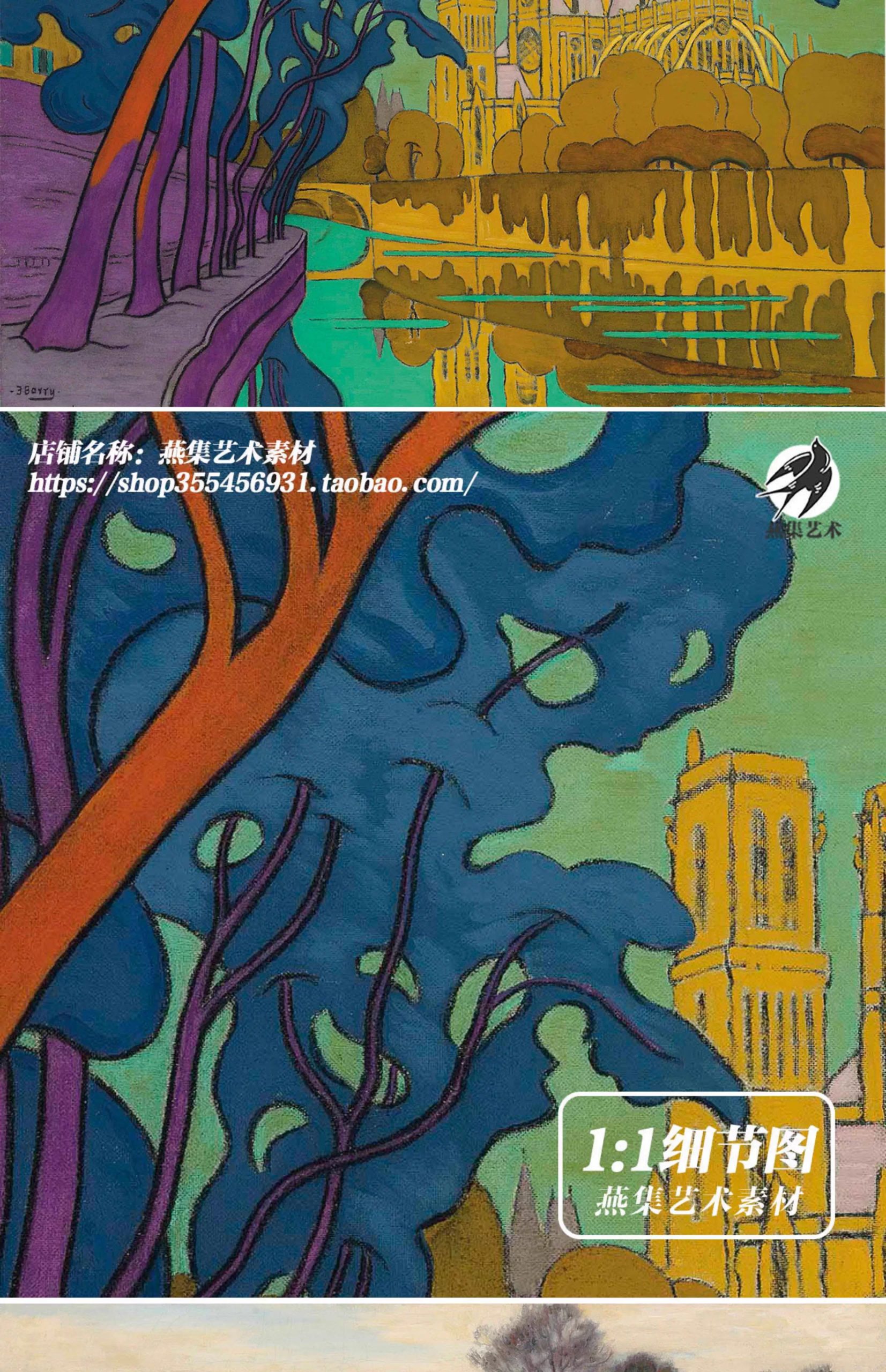 图片[6]-16幅，克劳德·弗朗西斯·巴里Claude Francis Barry风景画高清大图素材-美肚杀分享