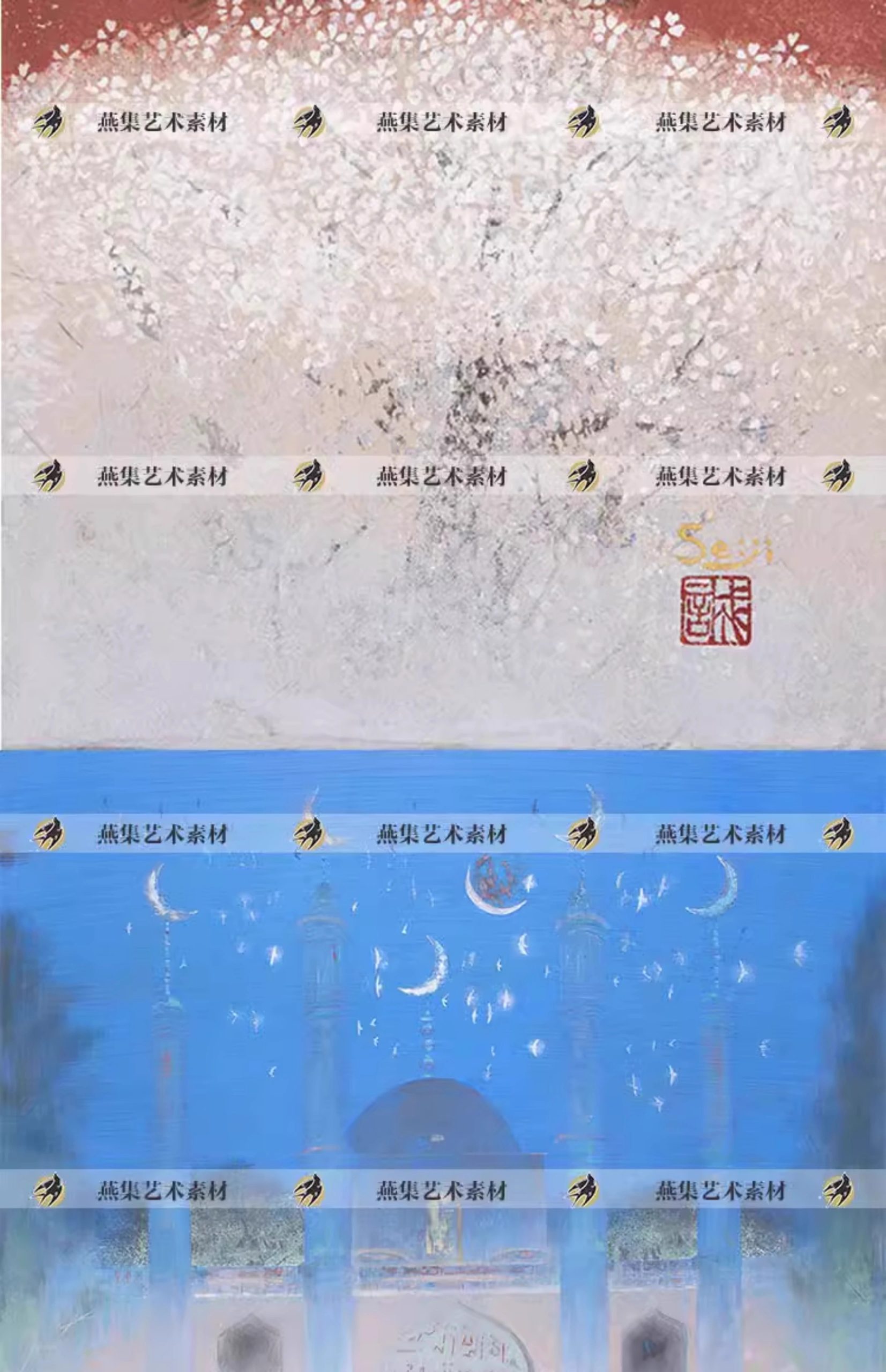 图片[4]-177幅，吉村诚司岩彩画集 日本和风唯美梦幻风景静物插画电子图片素材-美肚杀分享