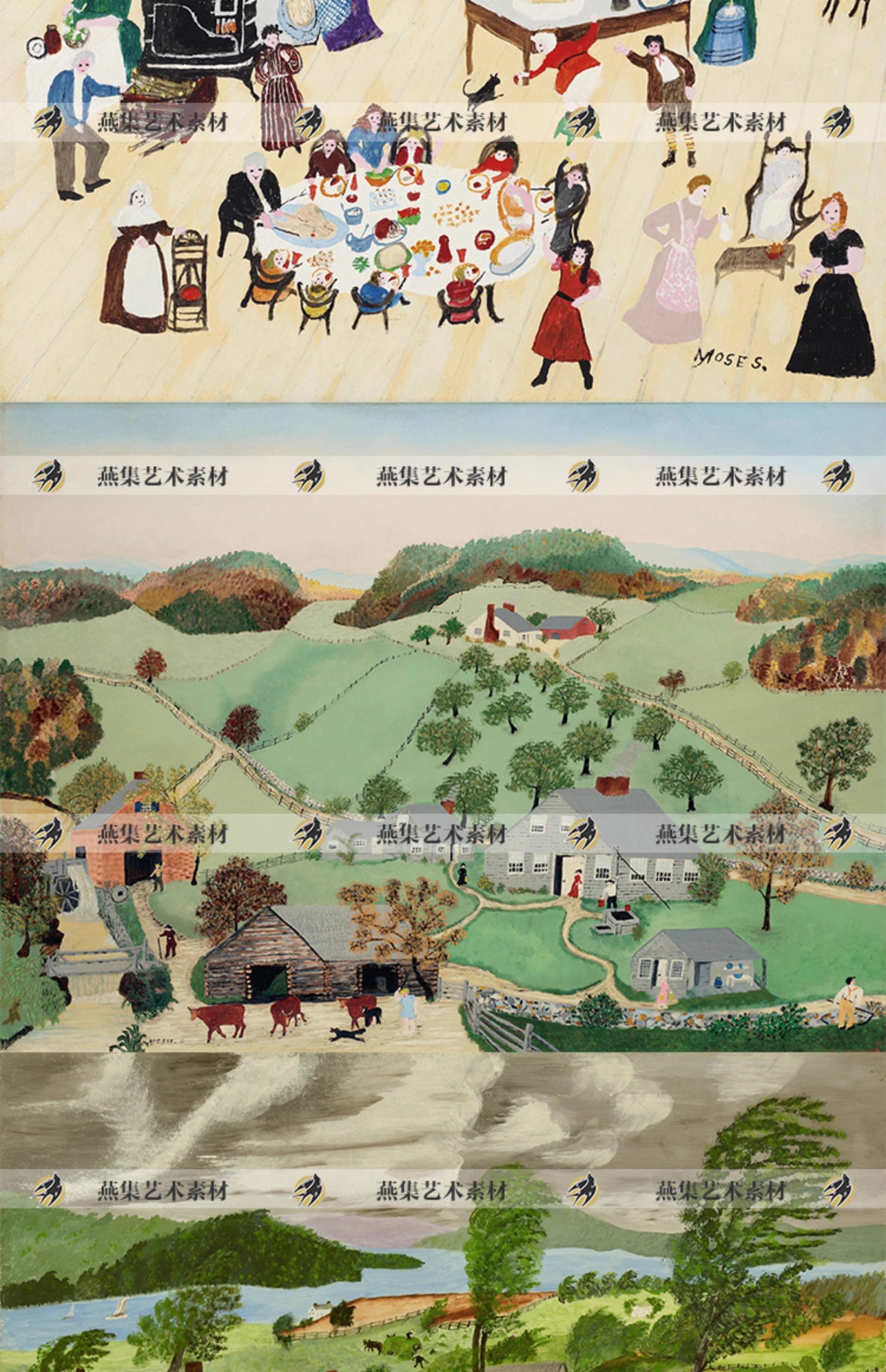 图片[4]-280幅，摩西奶奶Grandma Moses高清油画图集 当代艺术乡村风俗绘画芯素材-美肚杀分享
