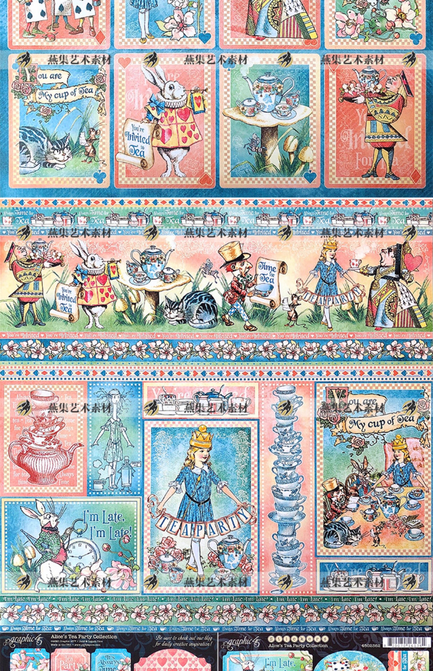 图片[4]-爱丽丝的下午茶主题素材Graphic45纸本Junk Journal手帐电子素材-美肚杀分享