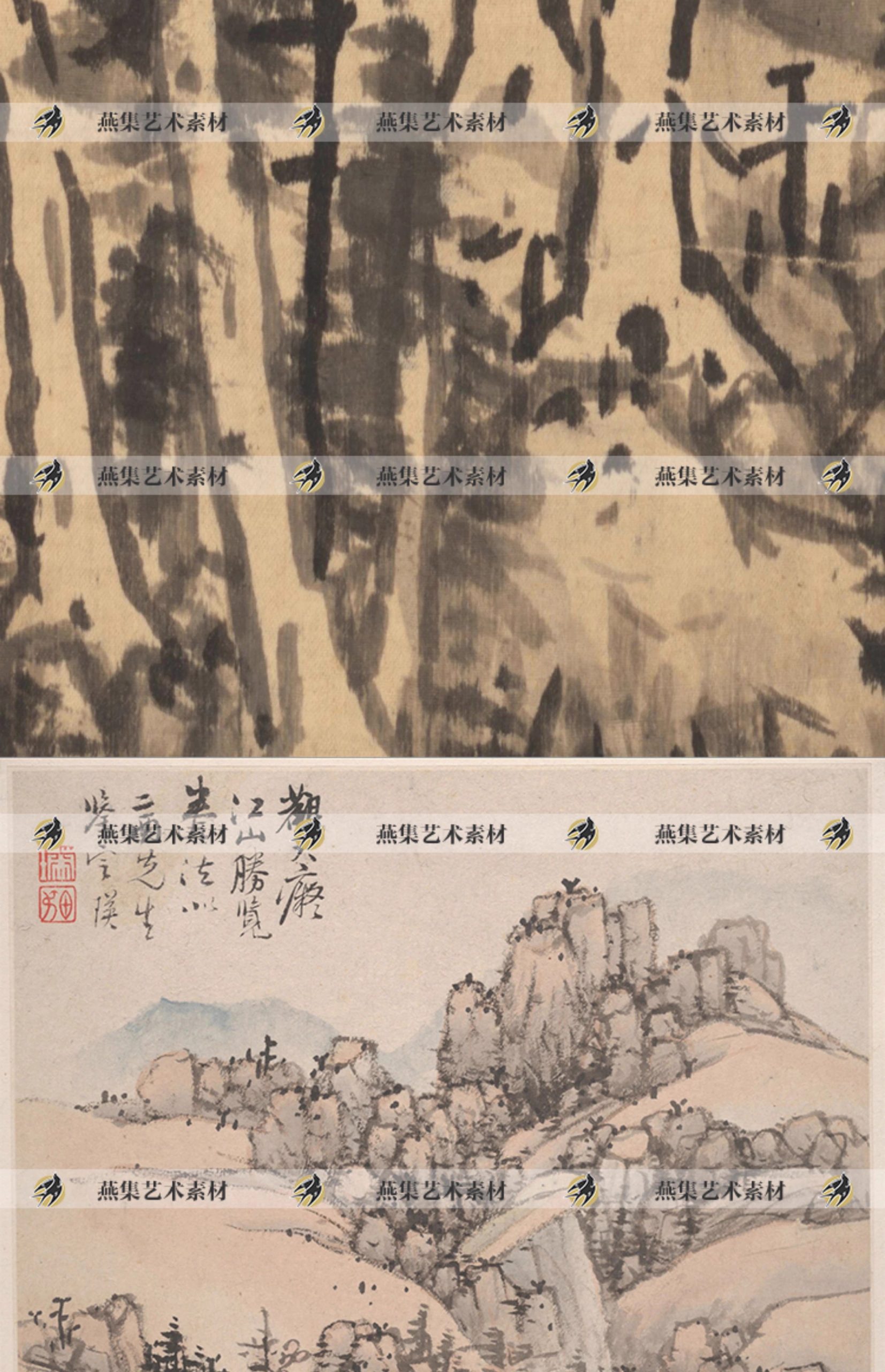 图片[4]-63幅，明 蓝瑛绘画作品合集 白云红树图澄观图松萝晚翠图高清图片素材-美肚杀分享