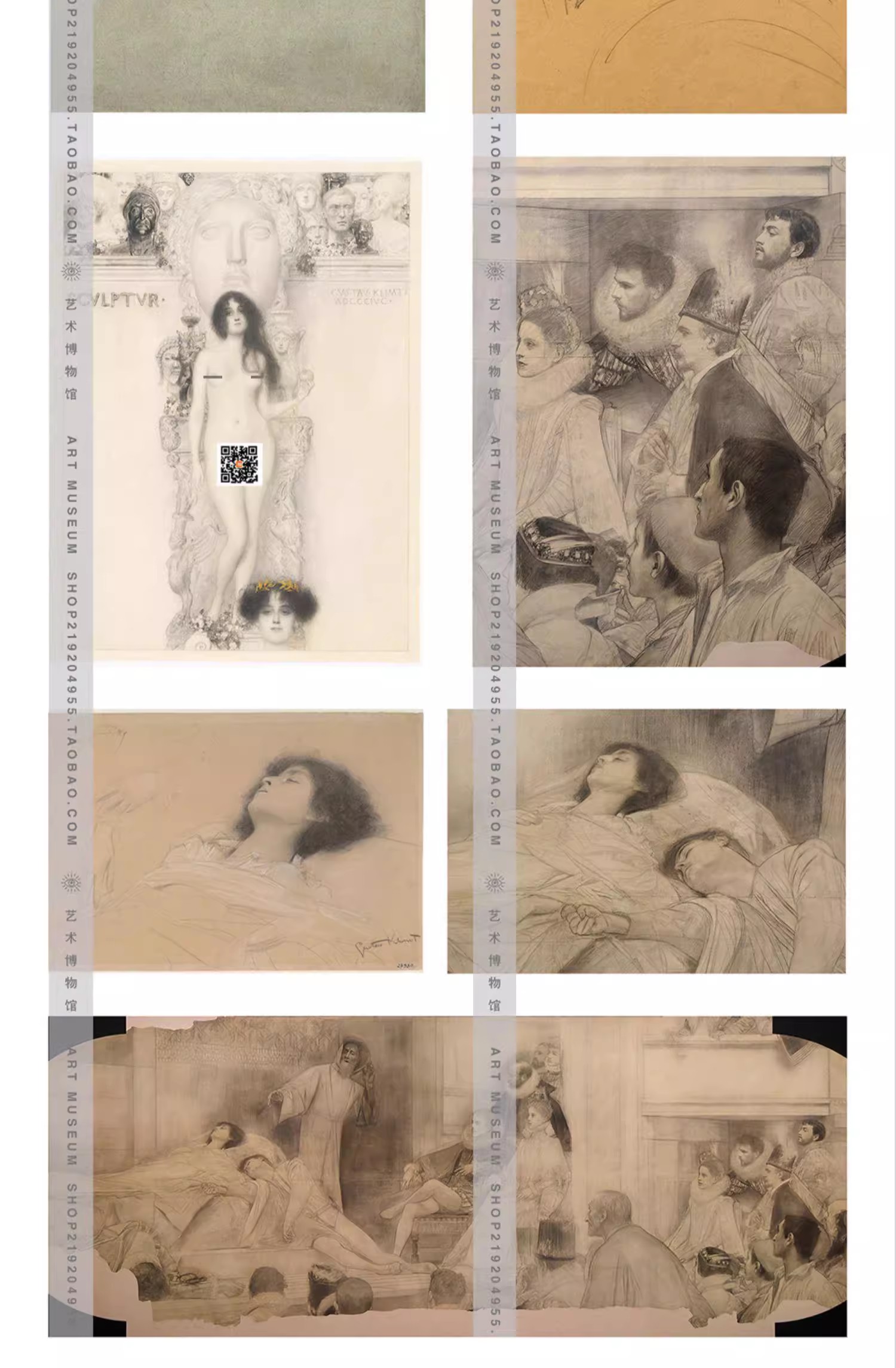 图片[5]-135幅，克里姆特Gustav Klimt 高清素描速写电子版绘画临摹参考资料素材-美肚杀分享
