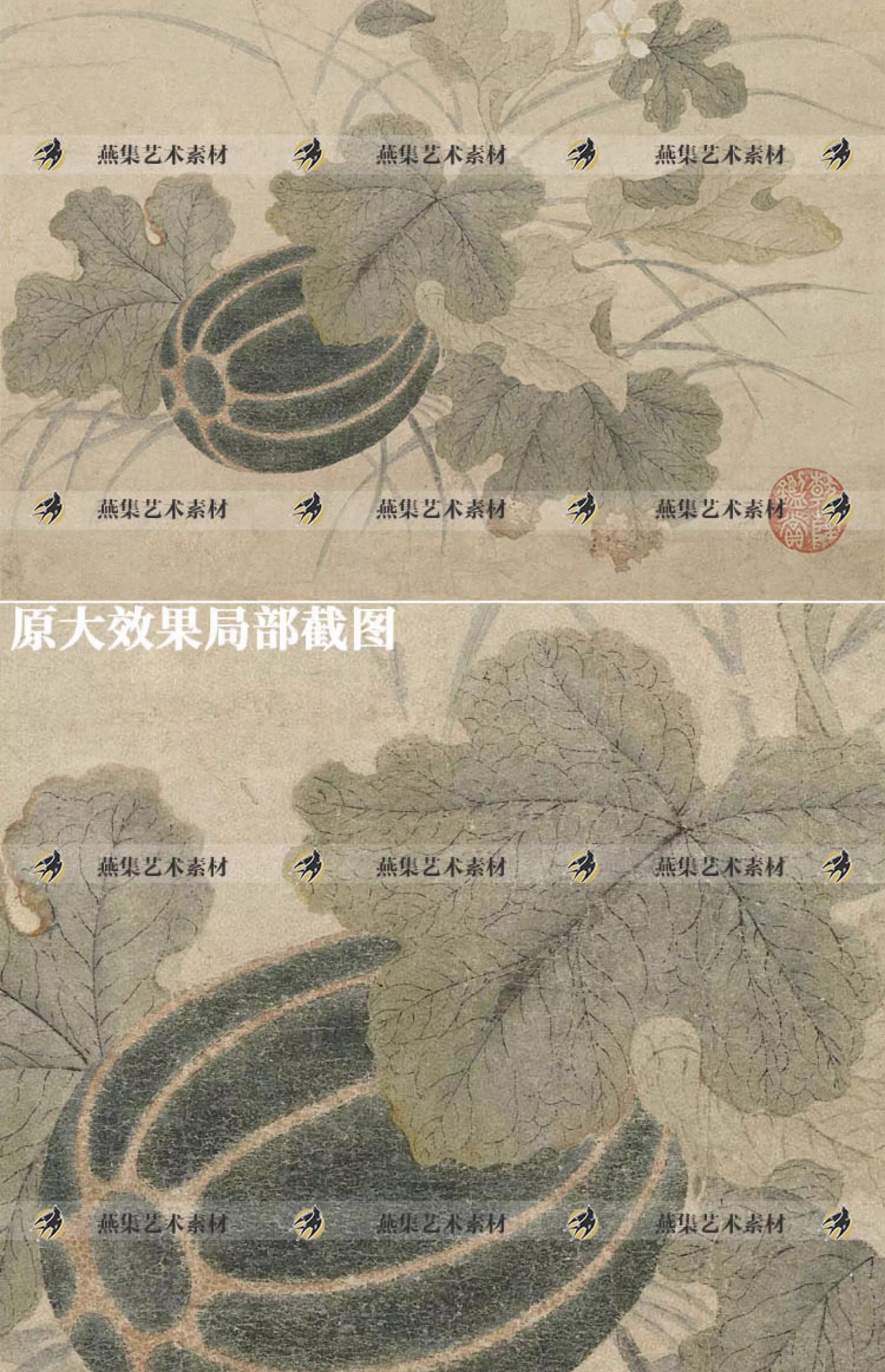 图片[6]-78幅，元钱选绘画作品合集八花图草虫图秋江待渡图幽居山居图高清图素材-美肚杀分享