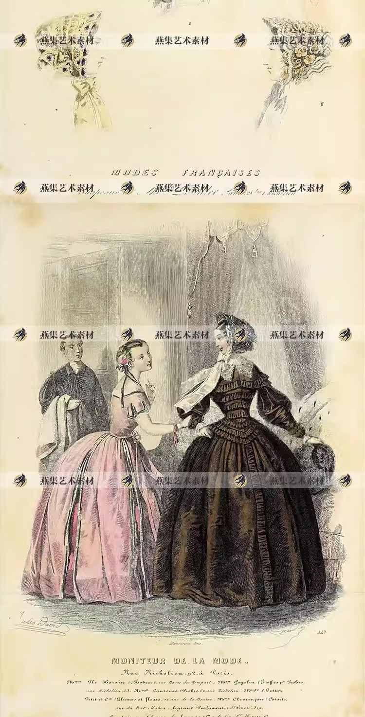 图片[6]-55幅，1850s欧洲复古女士服装设计参考图电子版Vintage手账打印图片素材-美肚杀分享