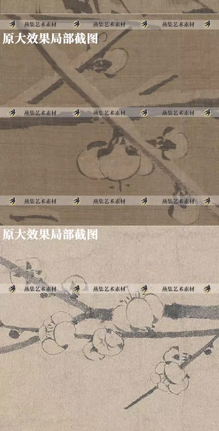 图片[6]-3幅，宋 杨无咎绘画作品集 四梅花图卷墨梅图传统水墨梅花范本临摹素材-美肚杀分享