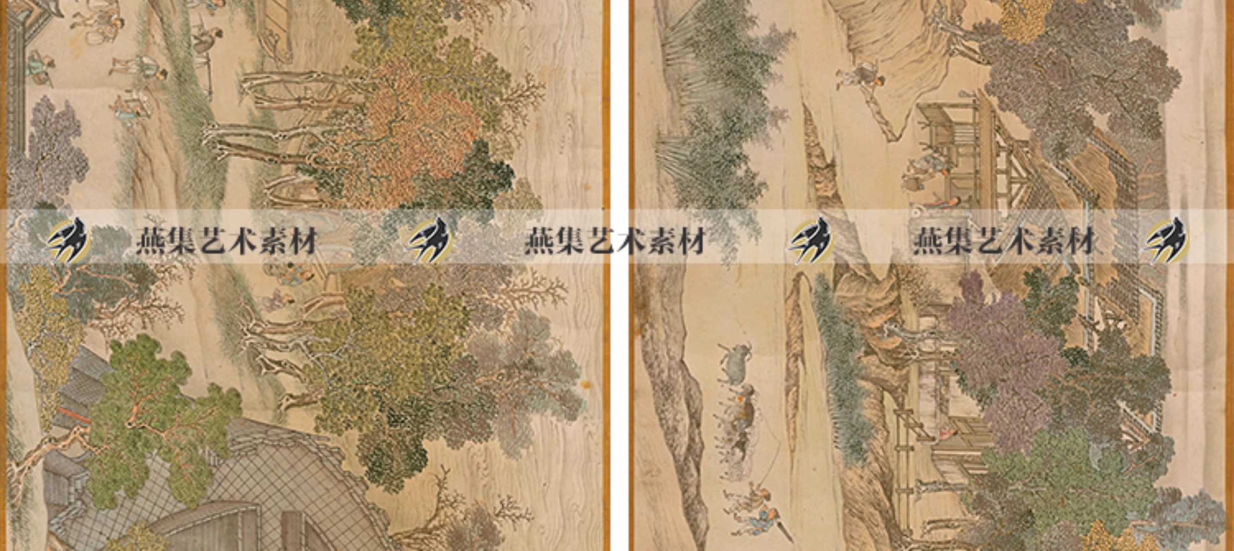 图片[5]-仿杨大章宋院本金陵图卷古代宋代街市人物山水画国画图片临摹素材-美肚杀分享