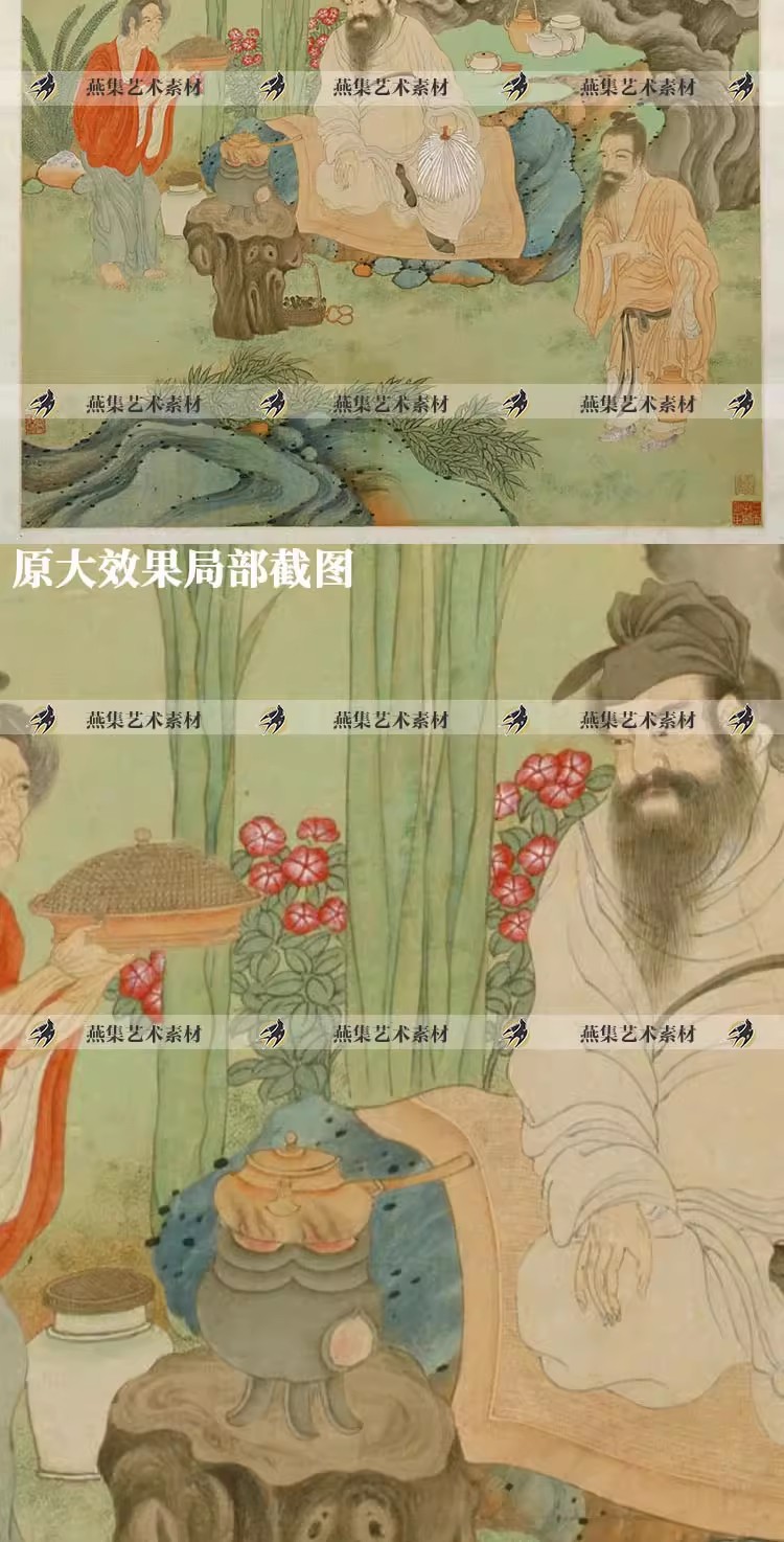 图片[6]-15幅，古人茶事茶道品茶国画图古代茶器茶具古画插图绘画图片电子版素材-美肚杀分享
