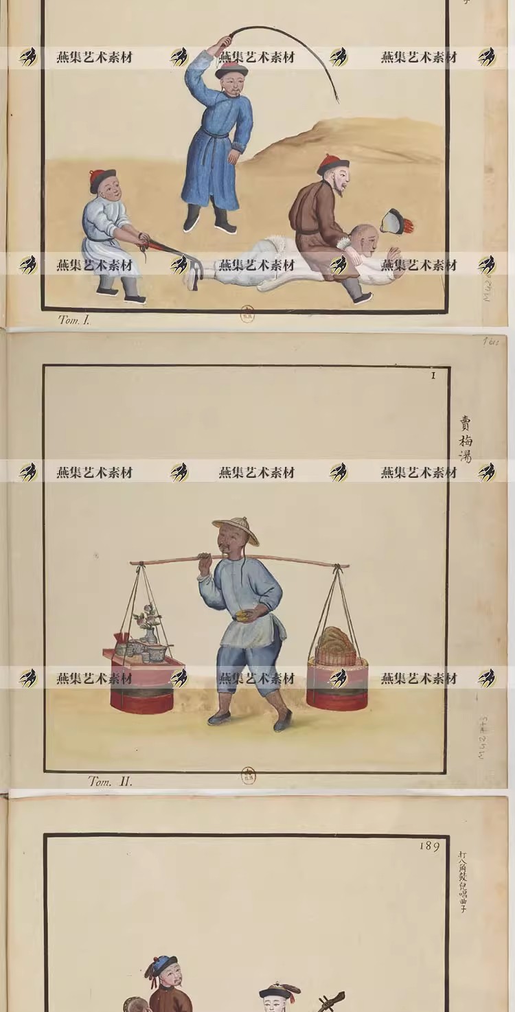图片[6]-384幅，中国古代清朝清代京城生活官员百姓人物角色手绘插图设计参考素材-美肚杀分享