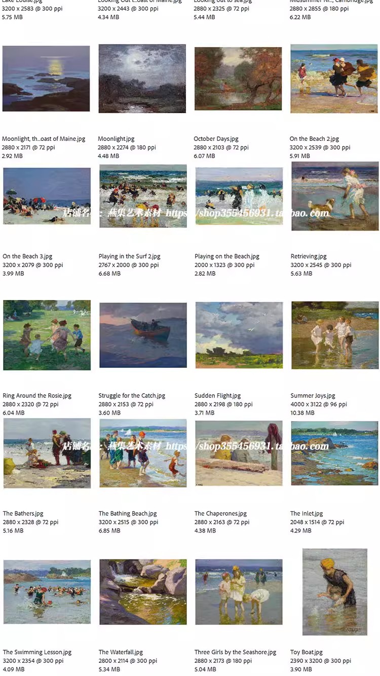 图片[6]-50幅，珀特哈斯特 Edward Henry Potthast油画电子版图片印象派临摹素材-美肚杀分享