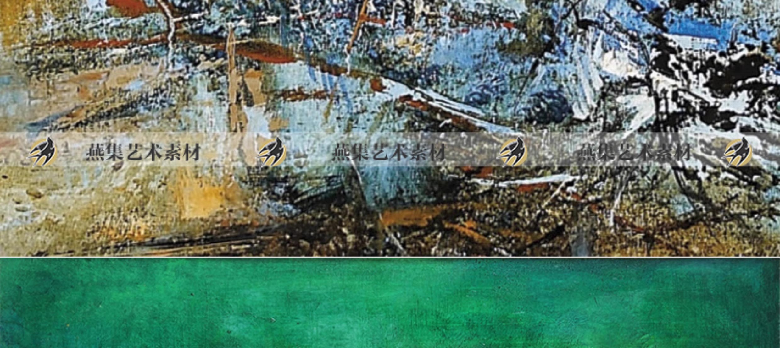 图片[5]-184幅，赵无极油画作品装饰画芯喷绘打印艺术抽象绘画参考教学临摹素材-美肚杀分享