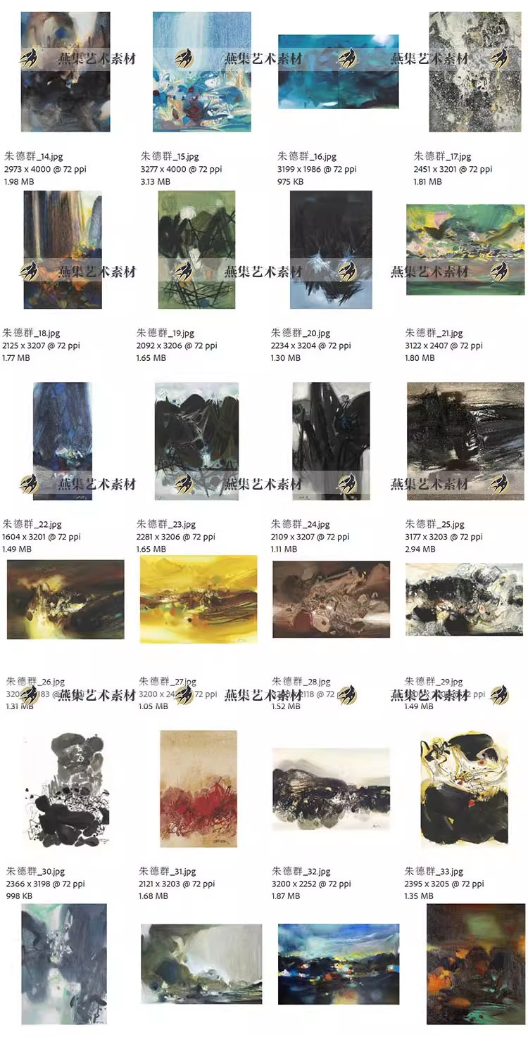 图片[6]-144幅，朱德群油画作品合集当代抽象油画艺术绘画电子版图片临摹参考素材-美肚杀分享